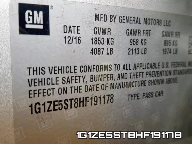 1G1ZE5ST8HF191178 фото 2