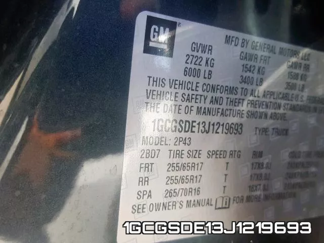 1GCGSDE13J1219693 фото 2