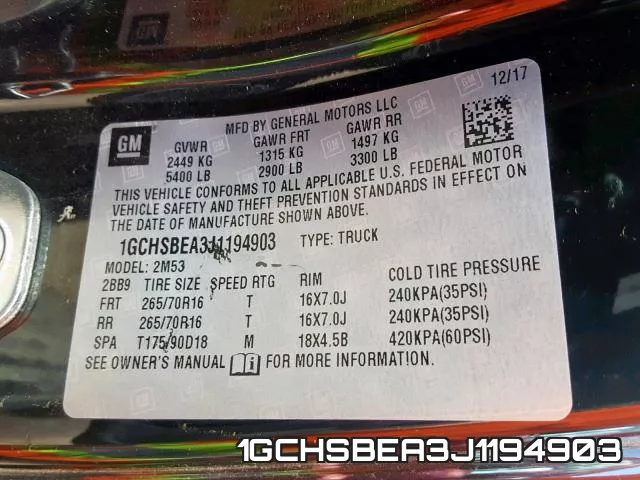 1GCHSBEA3J1194903 фото 2