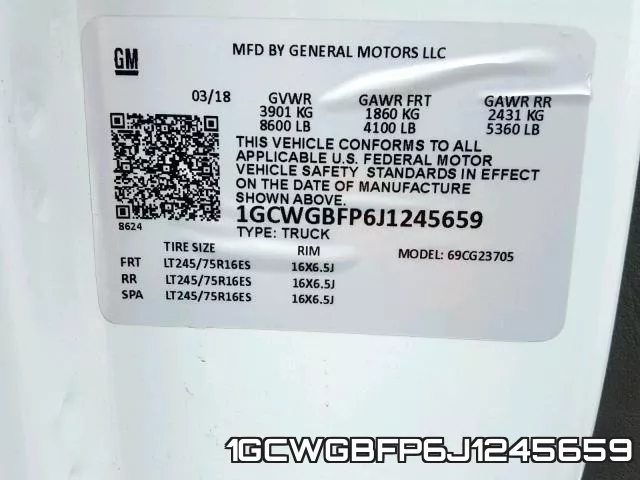 1GCWGBFP6J1245659 фото 2