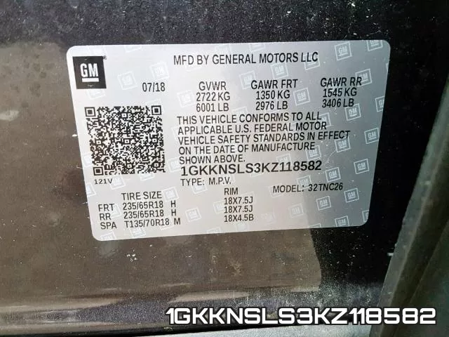 1GKKNSLS3KZ118582 фото 2