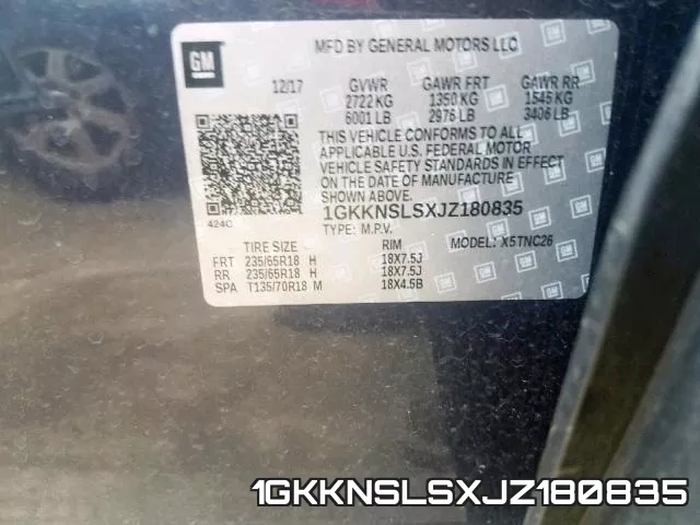 1GKKNSLSXJZ180835 фото 2