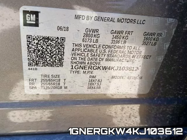1GNERGKW4KJ103612 фото 2