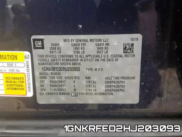 1GNKRFED2HJ203093 фото 2