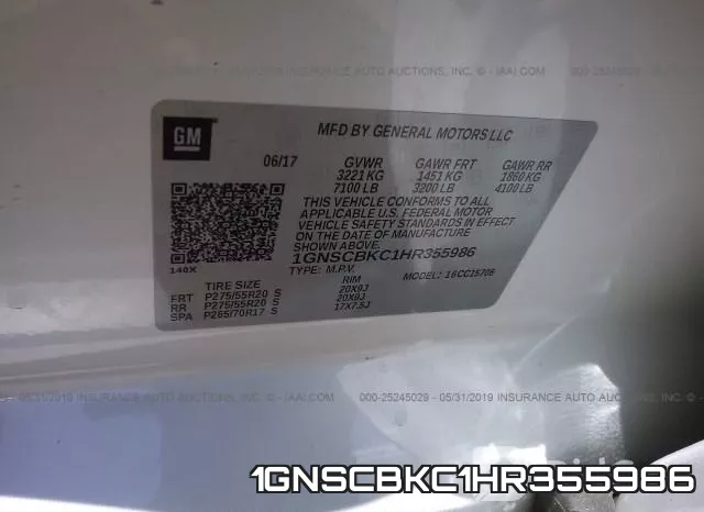 1GNSCBKC1HR355986 фото 10