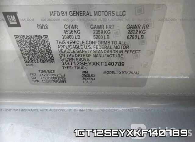 1GT12SEYXKF140789 фото 10