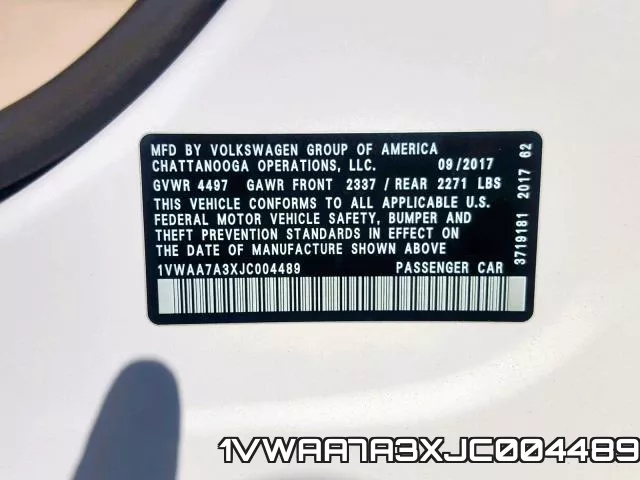 1VWAA7A3XJC004489 фото 2