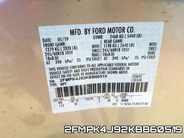 2FMPK4J92KBB60519 фото 2
