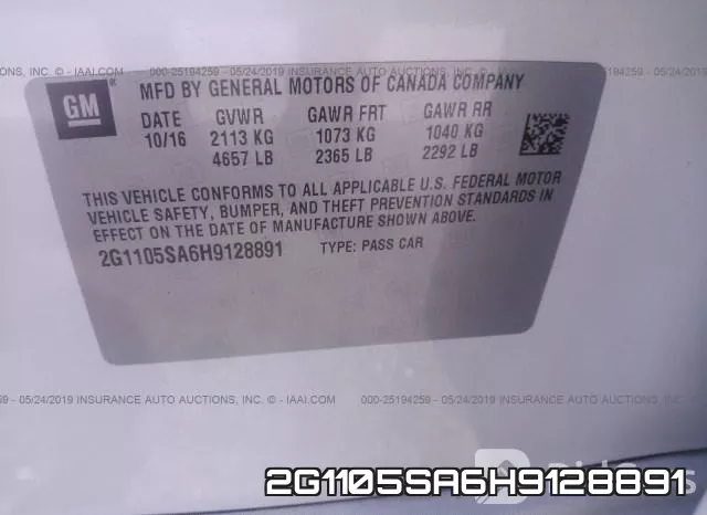 2G1105SA6H9128891 фото 10