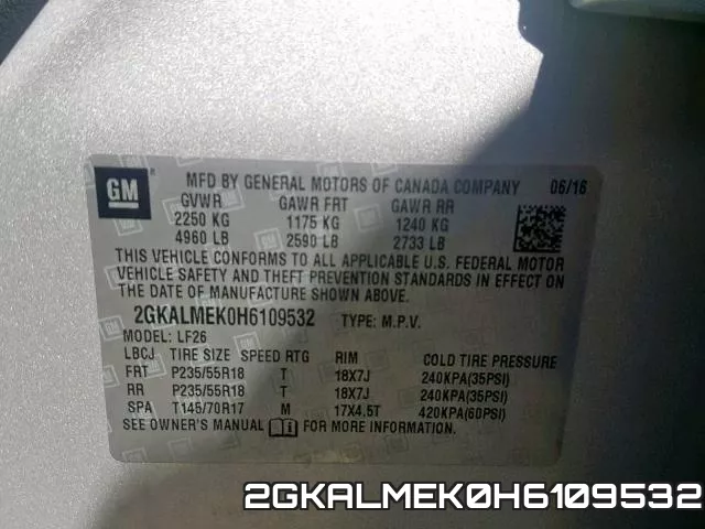 2GKALMEK0H6109532 фото 2