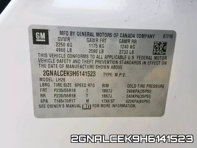 2GNALCEK9H6141523 фото 2