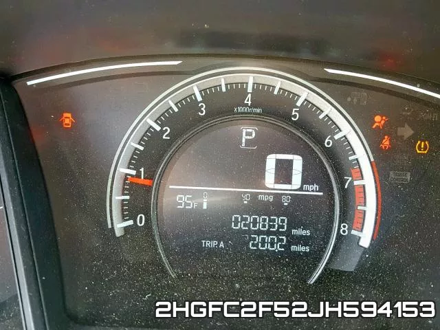2HGFC2F52JH594153 фото 9