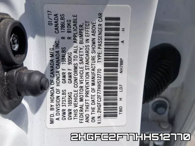 2HGFC2F77HH512770 фото 2