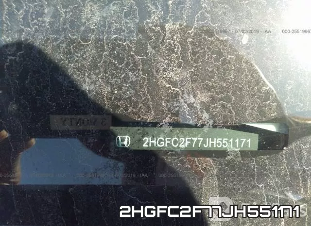 2HGFC2F77JH551171 фото 10