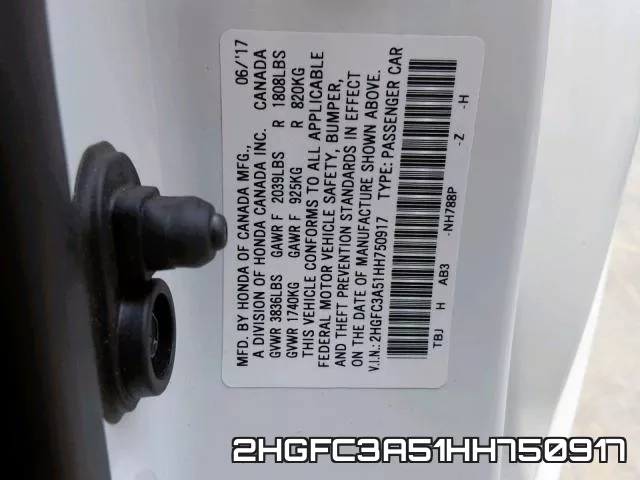 2HGFC3A51HH750917 фото 2