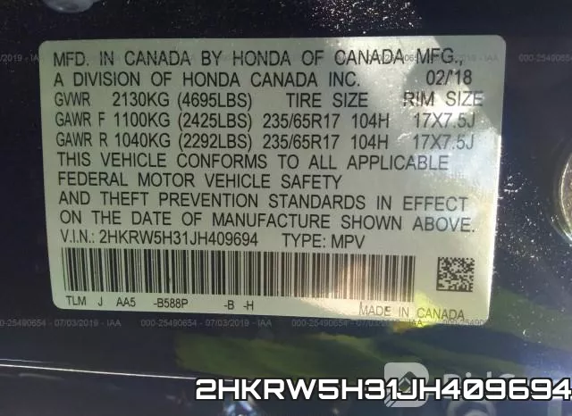 2HKRW5H31JH409694 фото 10