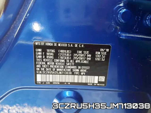 3CZRU5H35JM713038 фото 2