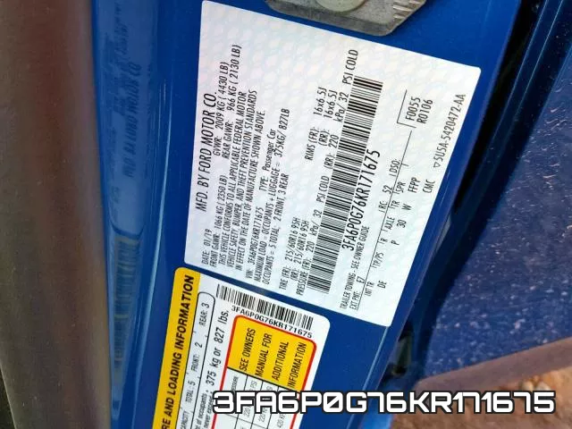 3FA6P0G76KR171675 фото 2