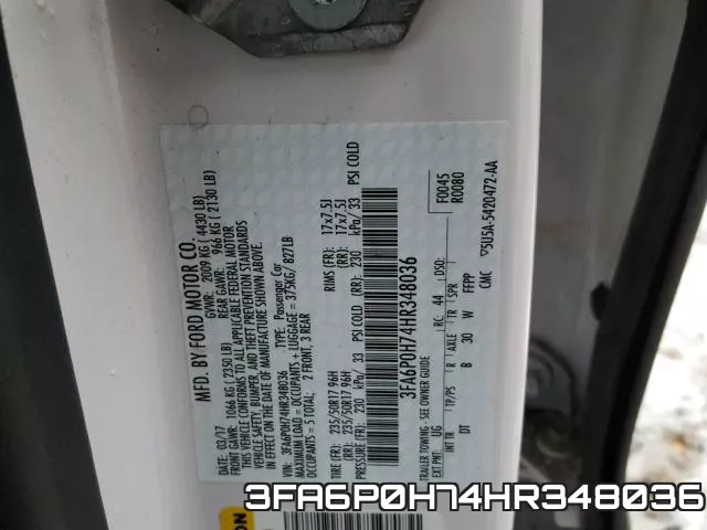 3FA6P0H74HR348036 фото 2
