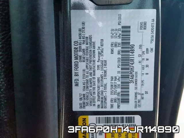 3FA6P0H74JR114890 фото 2