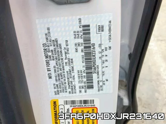 3FA6P0HDXJR231640 фото 2