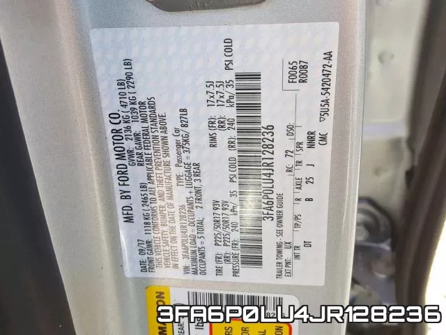 3FA6P0LU4JR128236 фото 2