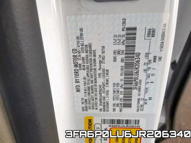 3FA6P0LU6JR206340 фото 2