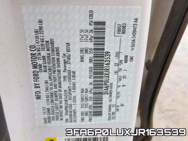 3FA6P0LUXJR163539 фото 2