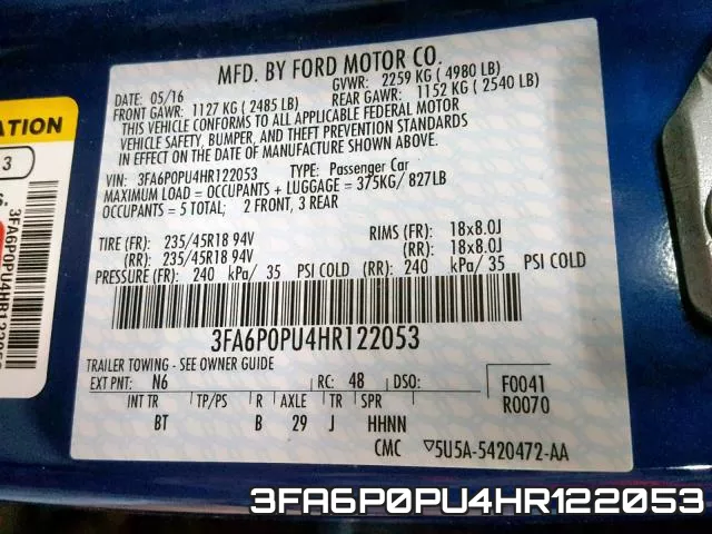 3FA6P0PU4HR122053 фото 2