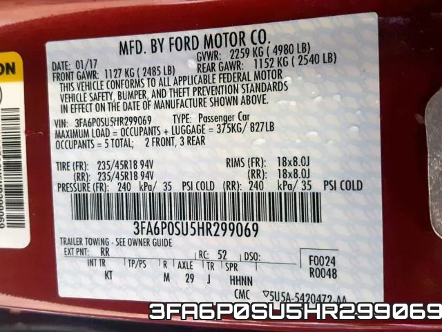 3FA6P0SU5HR299069 фото 2
