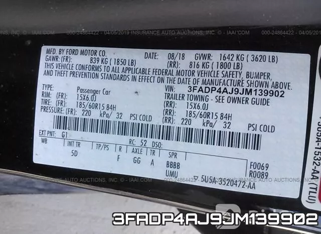 3FADP4AJ9JM139902 фото 10