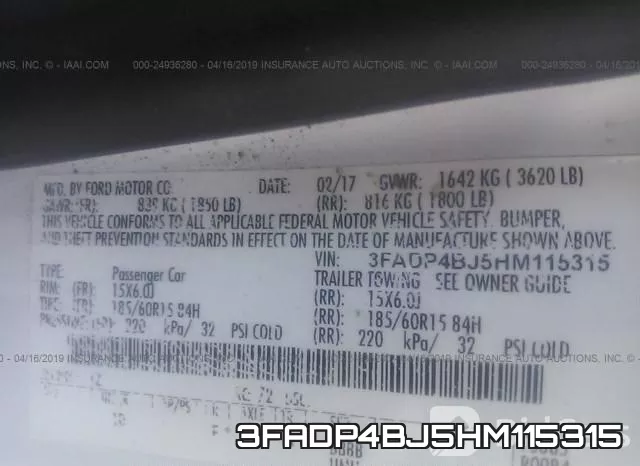 3FADP4BJ5HM115315 фото 10