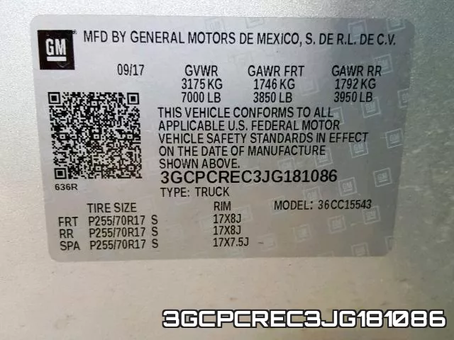 3GCPCREC3JG181086 фото 2