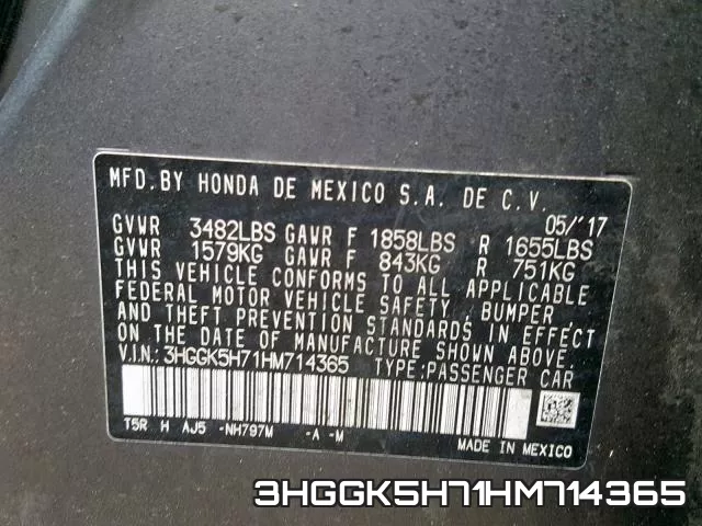 3HGGK5H71HM714365 фото 2