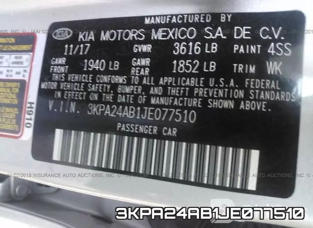 3KPA24AB1JE077510 фото 10