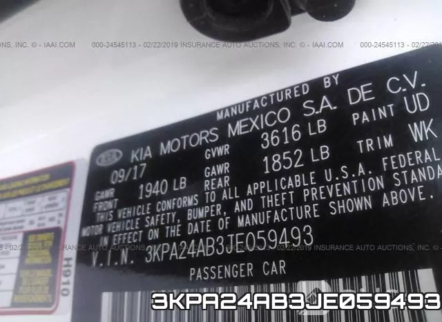 3KPA24AB3JE059493 фото 10