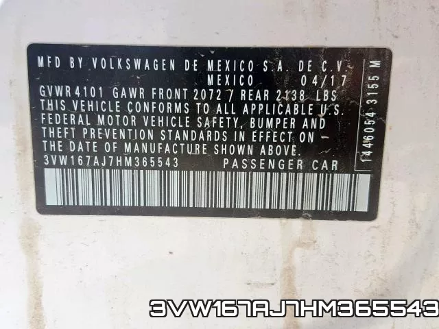 3VW167AJ7HM365543 фото 2