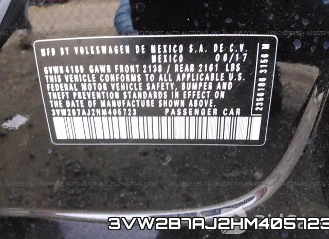 3VW2B7AJ2HM405723 фото 10