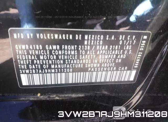 3VW2B7AJ9HM311208 фото 10