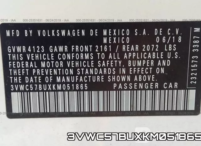 3VWC57BUXKM051865 фото 10