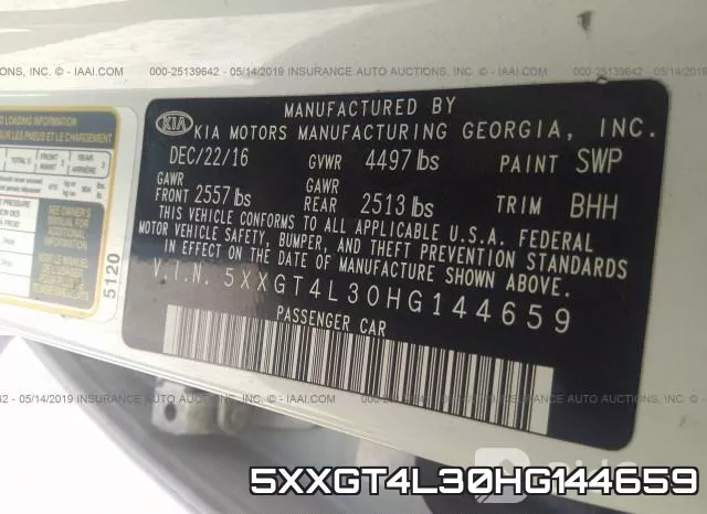 5XXGT4L30HG144659 фото 10