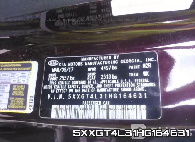 5XXGT4L31HG164631 фото 10