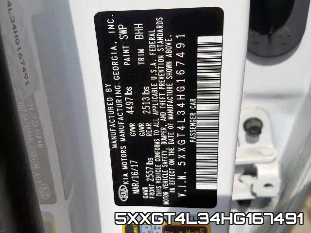 5XXGT4L34HG167491 фото 2