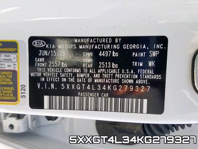 5XXGT4L34KG279327 фото 2