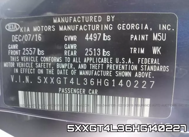 5XXGT4L36HG140227 фото 10