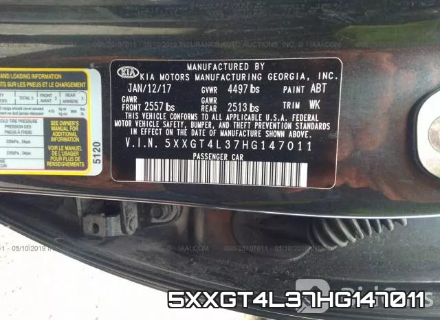5XXGT4L37HG147011 фото 9