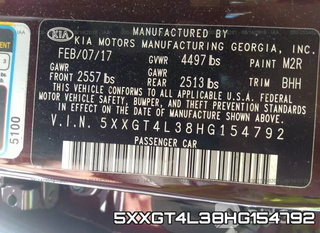 5XXGT4L38HG154792 фото 10
