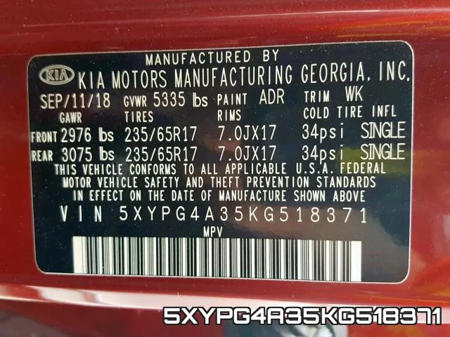 5XYPG4A35KG518371 фото 2