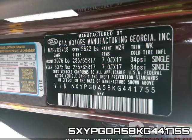 5XYPGDA58KG441755 фото 10