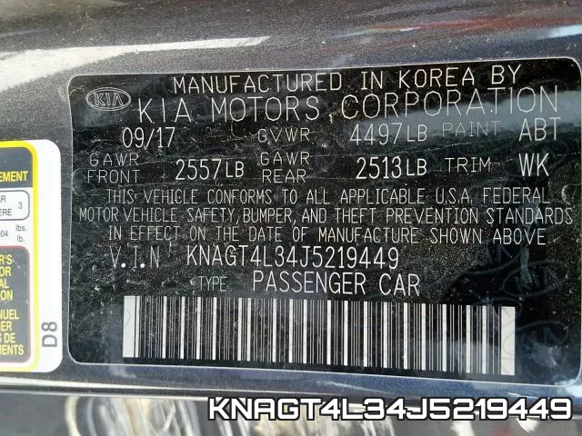 KNAGT4L34J5219449 фото 2